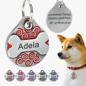 Médaille Chien Personnalisée OSSO en Inox - Forme Os Gravée | Animimi