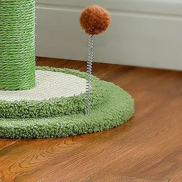 <p style="font-weight: 400;">Créez un royaume tropical pour votre félin avec ce jouet & arbre à chat design en cocotiers !</p> <p style="font-weight: 400;"><span style="font-weight: 400;"> Combiné de peluche, de bois et de sisal, il présente son espace ludique pour tout type de divertissement avec des jouets interactifs. Le choix entre 2 couleurs s'adaptera parfaitement à la déco intérieure. </span> [cg_accordion title="Matériau"] Peluche + Bois + Sisal + Polyester [/cg_accordion] [cg_accordion title="Avantage"]</p> <ul style="font-weight: 400;"> <li>Il s’agit un arbre à chat original ce qui pourra personnaliser la forme et la hauteur des feuilles de cocotiers</li> <li>Peluche avec support du bois enveloppé de sisal assure un confort optimal et une durabilité optimale</li> <li>Polyvalent pour les moments et de détente et de joie</li> <li>Boules à ressort et suspendue ainsi les feuilles invitent votre chat à jouer et s’amuser</li> <li>Design chic tropical pour une déco sympathique à domicile</li> <li>Parties en sisal créent de l’espace idéal pour griffer</li> <li>Grand socle double renforcé garantie une stabilité optimale pour que votre félin puisse escalader et jouet en toute confiance [/cg_accordion] [custom_combined_shortcode title=" Guide de tailles" id="30890"] [cg_accordion title="Livraison"] Livraison sera effectuée dans un délai de 7 à 28 jours ouvrables dès votre commande validée. <span lang="FR"> </span>[/cg_accordion][cg_accordion title="Retour"] En cas d’insatisfaction, vous avez 14 jours à partir de la réception pour demande un retour. [/cg_accordion]</li> </ul>