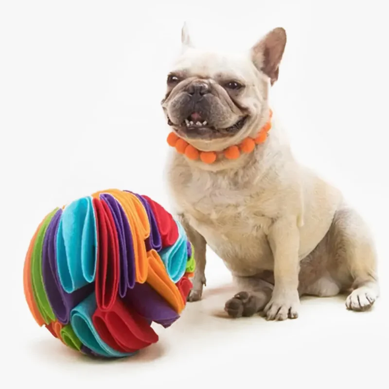<p style="font-weight: 400;">Laissez votre canin profiter de son plaisir de renifler et explorer ses friandises avec ce jouet pour chien de fouille ! </p> <p style="font-weight: 400;"><span style="font-weight: 400;">C’est une expérience sensorielle qui lui permet à stimuler le sens olfactif en libérant son énergie ! Enrichissez sa vie dès maintenant ! </span> [cg_accordion title="Matériau"] Polymère (Secteur Alimentaire) [/cg_accordion] [cg_accordion title="Avantage"]</p> <ul style="font-weight: 400;"> <li>Ces jouets pour chiens peuvent stimuler ses capacités olfactives </li> <li>10mn d’entraînement au reniflement équivaut à 1h de course, aidant votre toutou à libérer son énergie </li> <li>Favorise l’alimentation plus lente en réduisant la charge digestive </li> <li>Stimule son intelligence et apaise le mal de dents en cas de besoin </li> <li>Pétales éclatantes et luxuriantes pour encourager le plaisir et l’engagement </li> <li>Feutre pour une facilité d’entretien et une utilisation en toute sécurité </li> <li>Anti stresse/solitude surtout pendant vos absences [/cg_accordion] [cg_accordion title="Taille"] Diamètre : 20 cm [/cg_accordion] [cg_accordion title="Livraison"] La livraison s’effectuera dans un délai de 7 à 28 jours ouvrables dès la validation de votre commande. <span lang="FR"> </span>[/cg_accordion][cg_accordion title="Retour"] Si, pour quelque raison que ce soit, vous n'êtes pas pleinement satisfait, une demande de retour serait possible dans les 14 jours suivant la réception.[/cg_accordion]</li> </ul>