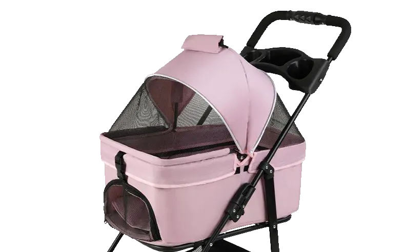 <p style="font-weight: 400;">Emmenez votre félin explorer le monde avec cette poussette pour chat pas cher dans une façon stylée ! </p> <p style="font-weight: 400;"><span style="font-weight: 400;"> Imaginez ses yeux curieux capter chaque nouveauté lors de vos aventures. Que ce soit pour une promenade dans le quartier, une escapade à la compagne, ou une virée au marché, vous et vous compagnon seront au centre d’attention, attirant plein d’affection des autres. </span> [cg_accordion title="Matériau"] Oxford + Caoutchouc + Inox [/cg_accordion] [cg_accordion title="Avantage"]</p> <ul style="font-weight: 400;"> <li>Cette poussette pour chat est polyvalente entre chariot et sac de transport indépendant pour s’adapter à tous les besoins </li> <li>Facilité de pliage par un clic permet un rangement pratique </li> <li>Design en maille avec fenêtres assure une circulation d’air adéquate, vous permettant de rester en contact visuel </li> <li>Double Porte-gobelet, panier au-dessous et gamelle ajoutent une praticité d’utilisation </li> <li>Freins des roues arrière assurant une conduite stable en toute sécurité </li> <li>Roues avant pivotante à 360° avec absorption des chocs à ressort offrant une conduite fluide et aisée sur tout terrain </li> <li>Tissu oxford est confort, respirant qui résistante également aux rayures [/cg_accordion] [custom_combined_shortcode title=" Guide de tailles" id="34372"] [cg_accordion title="Livraison"] La livraison s’effectuera dans un délai de 7 à 28 jours ouvrables dès la validation de votre commande. <span lang="FR"> </span>[/cg_accordion][cg_accordion title="Retour"] Si, pour quelque raison que ce soit, vous n'êtes pas pleinement satisfait, une demande de retour serait possible dans les 14 jours suivant la réception.[/cg_accordion]</li> </ul>