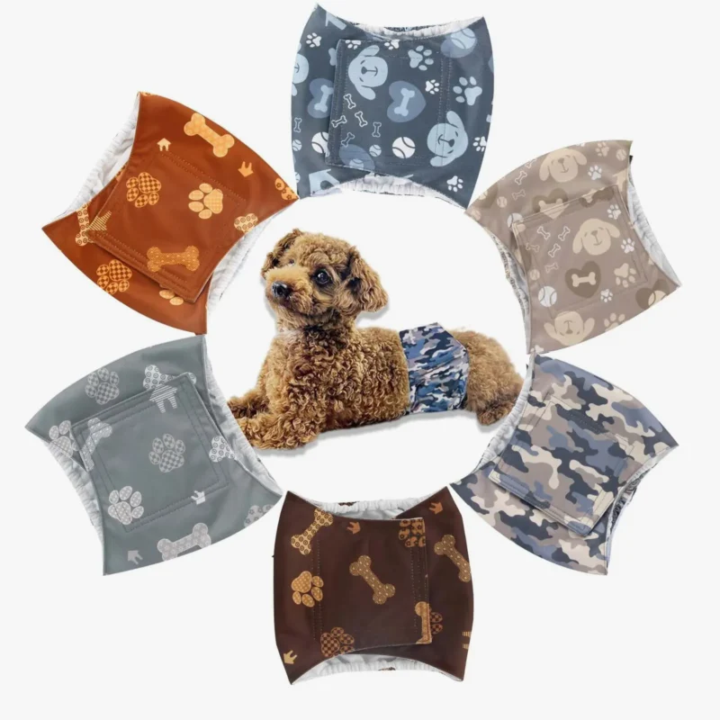 <p style="font-weight: 400;">Cette couche pour chien mâle, vous permet de protéger votre canin avec un confort hygiénique. </p> <p style="font-weight: 400;"><span style="font-weight: 400;"> Que ce soit pour gérer l’incontinence ou pour les promenades pendant la période de chaleur, sa haute absorption avec différents motifs crée un soin confortable et un look adorable, attirant beaucoup d’amour de la part des autres. </span> [cg_accordion title="Matériau"] Polyester [/cg_accordion] [cg_accordion title="Avantage"]</p> <ul style="font-weight: 400;"> <li>Il s’agit des couches pour chien mâle en lot de 3, parfaites pour l’incontinence et les promenades, créant un look amical </li> <li>Doublure à haute absorption offrant un confort optimal et une respirabilité ultime </li> <li>Doté d’une fermeture auto-agrippant, il pourra d’être facile à presser ensemble ou se détacher, ainsi ajustable en fonction de tour de son ventre </li> <li>Design élastique au ventre pour une prévention des fuites latérales sans serrer [/cg_accordion] [custom_combined_shortcode title=" Guide de tailles" id="36907"] [cg_accordion title="Livraison"] La livraison s’effectuera dans un délai de 7 à 28 jours ouvrables dès la validation de votre commande. <span lang="FR"> </span>[/cg_accordion][cg_accordion title="Retour"] Si, pour quelque raison que ce soit, vous n'êtes pas pleinement satisfait, une demande de retour serait possible dans les 14 jours suivant la réception.[/cg_accordion]</li> </ul>