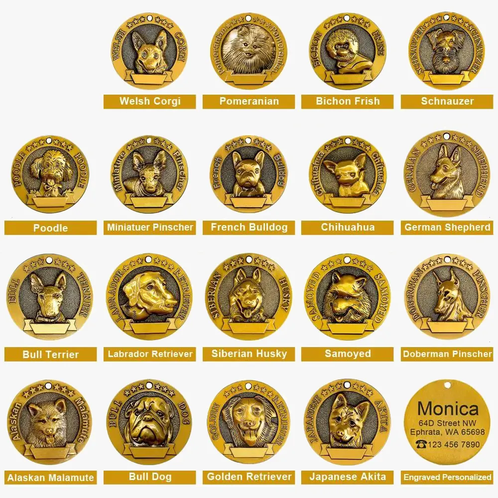 <p style="font-weight: 400;">Chouchouter votre canin est assez simple avec notre médaille chien !</p> <p style="font-weight: 400;"><span style="font-weight: 400;">Personnalisez-le avec son nom et vos coordonnées pour déclarer tout votre amour ! Le design duo offre d’un côté un motif spécifique à sa race et de l’autre son identification unique. C’est une protection inestimable en cas d’urgence. </span> [cg_accordion title="Matériau"] Inox (Laiton Laqué) [/cg_accordion] [cg_accordion title="Avantage"]</p> <ul style="font-weight: 400;"> <li>Personnalisez chaque détail pour une médaille chien gravée unique</li> <li>Design en duo offre une décoration charmante et une déclaration d’amour à votre chien</li> <li>Votre n° tél avec son identité offre une seconde chance en cas d’urgence</li> <li>Grand choix de modèles pour s’adapter à sa race [/cg_accordion] [custom_combined_shortcode title=" Guide de tailles" id="34017"] [cg_accordion title="Livraison"] Veuillez noter qu’il s’agit d’une commande sur mesure. La livraison s’effectuera dans un délai de 7 à 28 jours ouvrables dès sa validation. <span lang="FR"> </span>[/cg_accordion][cg_accordion title="Retour"] Si, pour quelque raison que ce soit, vous n'êtes pas pleinement satisfait, une demande de retour serait possible dans les 14 jours suivant la réception (les produits personnalisés ne sont pas couverts par cette politique de retour et de remboursement).[/cg_accordion]</li> </ul>