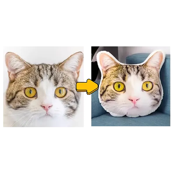 <p style="font-weight: 400;">Découvrez notre coussin chat personnalisé 3D, où la technologie rencontre l’émotion de votre miaou. </p> <p style="font-weight: 400;"><span style="font-weight: 400;"> Notre procédé d’impression haute définition reproduit fidèlement chaque détail de votre photo. Bien plus qu’un simple accessoire pour lui, vous ou toute la famille, c’est un hommage tactile à votre compagnon fourré. Alliant confort et valeur sentimentale, il transforme l’ordinaire en extraordinaire, parfait pour les amoureux des miaous ou comme cadeau unique. </span> [cg_accordion title="Matériau"] Velours + Coton PP [/cg_accordion] [cg_accordion title="Avantage"]</p> <ul style="font-weight: 400;"> <li>Ce coussin personnalisé chat est un hommage 3D touchant, transforme votre photo en un objet tangible, où chaque sieste devient un moment de complicité douce et ludique. </li> <li>Avec sa surface en velours ultra-dense et son garnissage haute résilience, il offre un soutien anatomique idéal. </li> <li>Notre studio graphique recrée avec précision l’attitude unique de votre miaou à partir de votre photo, faisant de ce coussin une œuvre à la fois artistique, amusante et réconfortante. </li> <li>3 styles créatifs vous permettent de choisir parmi le portrait serré (pour sublimer son regard), le mi-corps (capturant sa posture distinctive) et la pleine longueur (mettant en scène ses poses de pattes cultes). </li> <li>2 options d’impression, soit un côté soit un recto-verso. </li> <li>Les différences de hauteur (20 à 70 cm) au choix s’adaptent à votre espace et à vos séances de câlins. </li> <li>La sur-mesure supplémentaire vous permet de choisir la couleur du fond (uniquement disponible en version de double faces) avec palette complète ou optez pour le blanc. [/cg_accordion] [custom_combined_shortcode title=" Guide de tailles" id="56332"] [cg_accordion title="Livraison"] La livraison s’effectuera dans un délai de 7 à 28 jours ouvrables dès la validation de votre commande. <span lang="FR"> </span>[/cg_accordion][cg_accordion title="Retour"] Ce coussin chat personnalisé n’est pas couvert par notre politique de retour et de remboursement. [/cg_accordion]</li> </ul>