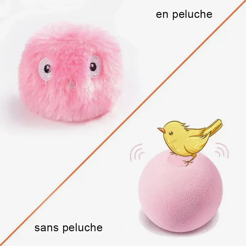 <p style="font-weight: 400;">Offrez à votre félin un moment de bonheur avec cette balle interactive chat !</p> <p style="font-weight: 400;"><span style="font-weight: 400;"> Stimulant, divertissant et résistant, c’est également son compagnon intelligent pour soulager le stress et la solitude, surtout pendant vos absences. </span> [cg_accordion title="Matériau"] EVA /+ Peluche [/cg_accordion] [cg_accordion title="Avantage"]</p> <ul style="font-weight: 400;"> <li>C’est un jouet chat interactif basé sur une balle d’entraînement intelligente</li> <li>Émet des sons tactiles au contact, stimulant l’intérêt de votre félin</li> <li>3 couleurs disponibles, chacune simulant un son d’animal (Rose à l’oiseau/Bleu à la grenouille/Jaune à le grillon)</li> <li>Plastique EVA est douce et léger qui résistante également aux morsures</li> <li>Design avec bruit réduit & rebond lent</li> <li>Choix entre 2 surfaces (Lisse en EVA/Enveloppée de peluche) selon son besoin</li> <li>Boîte intégrée pour remplissage d’herbe à chat augmentant l’excitation</li> <li>Aide à soulager le stress et la solitude, surtout pendant votre absence</li> <li>Grande capacité de batterie pour plus de 10 000 jeux de gazouillis [/cg_accordion] [custom_combined_shortcode title=" Guide de tailles" id="32858"] [cg_accordion title="Livraison"] La livraison s’effectuera dans un délai de 7 à 28 jours ouvrables dès la validation de votre commande. <span lang="FR"> </span>[/cg_accordion][cg_accordion title="Retour"] Si, pour quelque raison que ce soit, vous n'êtes pas pleinement satisfait, une demande de retour serait possible dans les 14 jours suivant la réception.[/cg_accordion]</li> </ul>