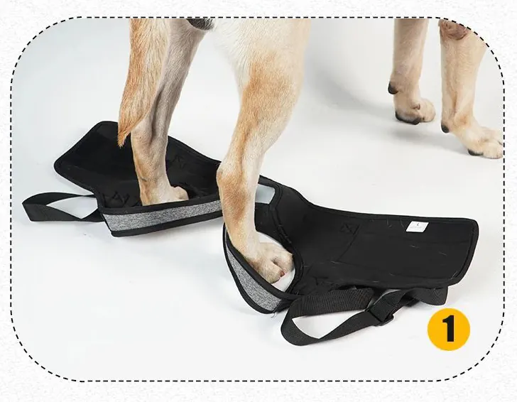 <p style="font-weight: 400;">Ce harnais pour chien handicapé train arrière, vous permet d’offrir à votre canin un soutien confortable et professionnel !</p> <p style="font-weight: 400;"><span style="font-weight: 400;"> Que ce soit pour les chiens âgés, blessés, en surpoids ou en rééducation post-opératoire, son design de support arrière réduit la tension sur les articulations, procurant un pur bonheur ! </span> [cg_accordion title="Matériau"] Polyester + Caoutchouc SBR [/cg_accordion] [cg_accordion title="Avantage"]</p> <ul style="font-weight: 400;"> <li>Ce harnais chien d’assistance, parfait pour les canins handicapés, blessés, âgés, en surpoids ou en rééducation post-opératoire, facilite leurs déplacements</li> <li>Design professionnel réduit la pression sur les articulations et répartit le poids uniformément, prévenant les maux de dos</li> <li>Polyvalent pour une aide à la marche, aux montées d’escaliers et de voiture</li> <li>Combinaison de polyester et SBR crée un confort optimal et une robustesse durable</li> <li>Doté d’un renfoncement pour la défécation et d’un velcro ajustable, il offre une praticité ultime lors d’utilisation</li> <li>Bretelle rembourrée crée un port confortable [/cg_accordion] [custom_combined_shortcode title=" Guide de tailles" id="37758"] [cg_accordion title="Livraison"] La livraison s’effectuera dans un délai de 7 à 28 jours ouvrables dès la validation de votre commande. <span lang="FR"> </span>[/cg_accordion][cg_accordion title="Retour"] Si, pour quelque raison que ce soit, vous n'êtes pas pleinement satisfait, une demande de retour serait possible dans les 14 jours suivant la réception.[/cg_accordion]</li> </ul>