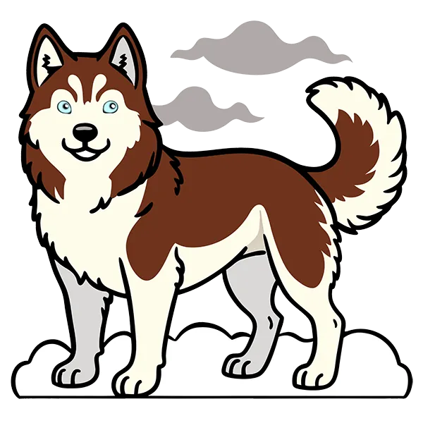 Peinture à la main de Husky