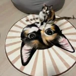 Tapis Chat Personnalisé Rond – Dessin Aquarelle photo review