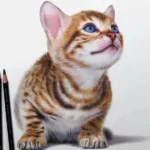 Portrait au crayon d'un chat tigre dessiné de manière vivante.