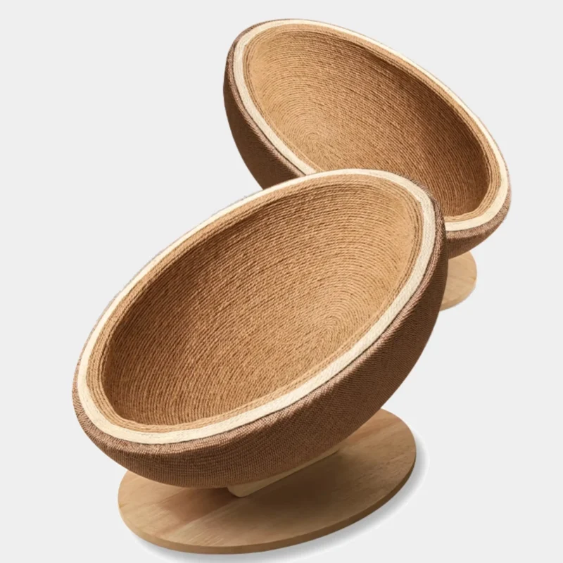 Panier griffoir rond au design épuré.