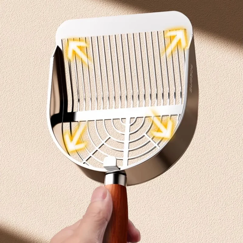 Pelle à litière en inox avec design grande capacité.