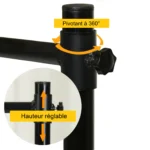 Support de panier rotatif à 360° et réglable en hauteur