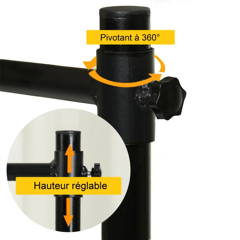 Support de panier rotatif à 360° et réglable en hauteur