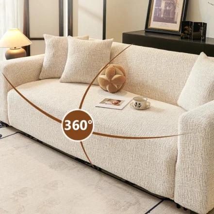 Housse canapé extensible antidérapante protection 360° pour protéger le tissu des traces de sébum de chat