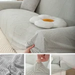 Housse de canapé à motif gris clair pour chat