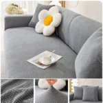 Housse de protection canapé à carreaux gris pour chat