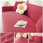 Housse de protection canapé à carreaux rose foncé pour chat