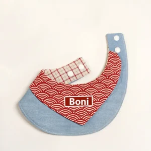 Bandana Personnalisable pour Chien - Style Japonais rouge detail