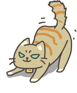 Chat avec dos arqué et poils hérissés en position défensive extrême