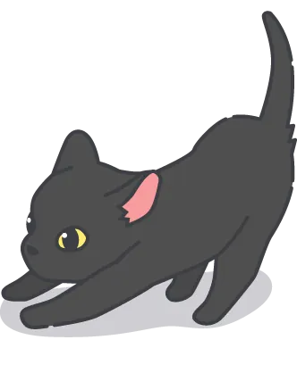 Chat s'étirant complètement au réveil montrant bien-être et préparation