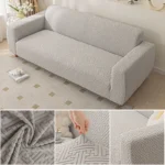 Housse Canapé Anti-Griffes Chat Extensible - Protection Lavable gris