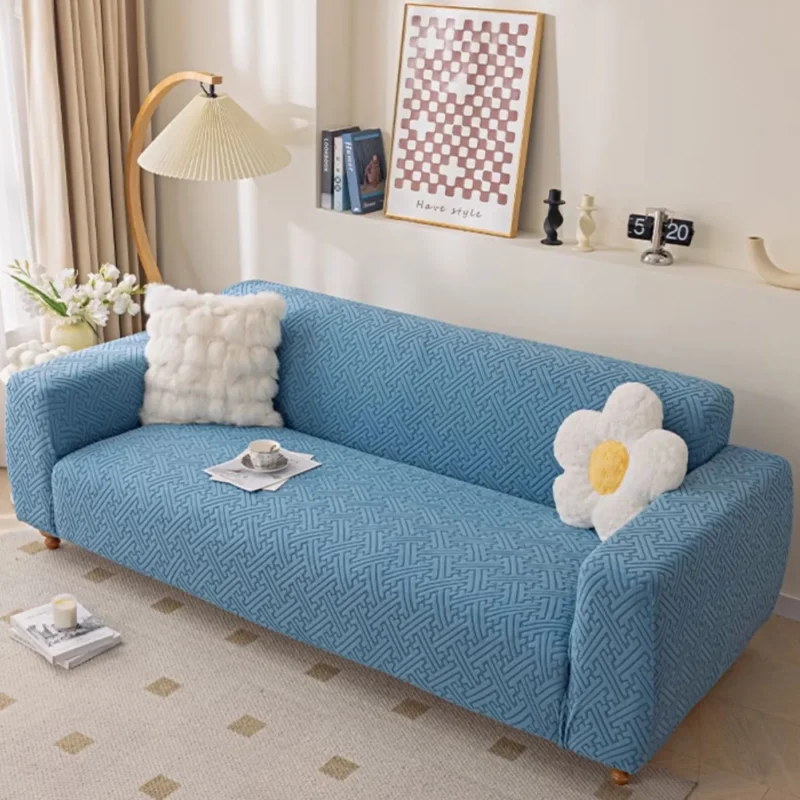 Housse Canapé Anti-Griffes Chat Extensible - Protection Lavable bleu detail