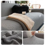 Housse Canapé Peluche Épaissie Anti-Griffure Chat - Douceur Laine gris