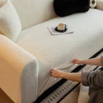 Housse Canapé Peluche Épaissie Anti-Griffure Chat - Douceur Laine installer facile