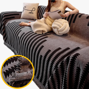 Housse de Protection Canapé Anti-Griffure Chat en Chenille – Style Forêt Abstrait