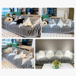 Housse de Protection Canapé Anti-Griffure Chat en Chenille – Style Forêt Abstrait avis images