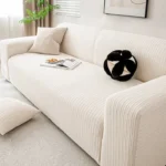 Housse-Canapé-Anti-Griffes-Granulés-Velours-beige-chic Housse Canapé Anti-Griffes Granulés Velours Installation Rapide baiege