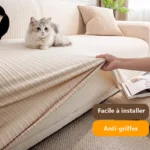 Housse-Canapé-Anti-Griffes-Granulés-Velours-extension Housse Canapé Anti-Griffes Granulés Velours facile installer