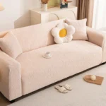 Housse Canapé Extensible Motif Floral Jacquard - Universelle 4 Saisons Anti-Griffure beige chic