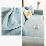 Housse Canapé Extensible Motif Floral Jacquard - Universelle 4 Saisons Anti-Griffure bleu detail