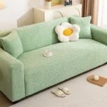 Housse Canapé Extensible Motif Floral Jacquard - Universelle 4 Saisons Anti-Griffure vert