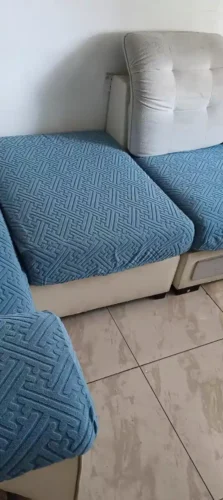 Click to view full screen Housse Canapé Extensible Relief Velours Anti-Griffes Chat photo review