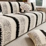 Housse-Canapé-Polaire-Anti-Griffures-Douce -Épaisse-noir-blanc-chic Housse Canapé Polaire Épaisse Anti-Griffures Chat blanc noir