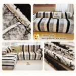 Housse-Canapé-Polaire-Anti-Griffures-Douce -Épaisse-noir-blanc-detail Housse Canapé Polaire Épaisse Anti-Griffures Chat detail