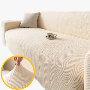 Housse de Canapé Velours Jacquard Extensible - Protection Anti-Griffure Chat 360° | Lavable & Antidérapante