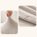 Housse de Canapé Velours Jacquard Extensible - Protection Anti-Griffure Chat 360° griisi detal