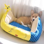 Panier-Lune-Chien-Moelleux-Réversible-Confortable-chic Le chien adore son panier à motifs d'étoiles.