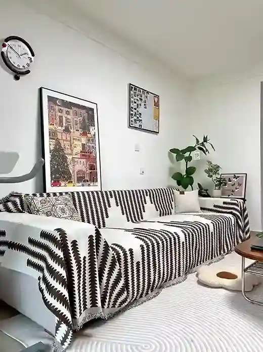 Housse de Protection Canapé Anti-Griffure Chat en Chenille – Style Forêt Abstrait photo review