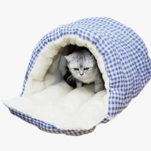 Niche Chat Semi-Fermée Lavable Douce Hiver 4 Saisons