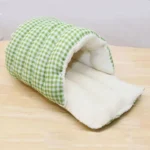 Niche-Chat-Semi-Fermée-Lavable-Douce-Hiver-4-Saisons-vert-chic Niche Chat Semi-Fermée Lavable Douce Hiver 4 Saisons vert confort