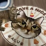 Tapis Chat Personnalisé Rond – Dessin Aquarelle photo review