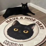 Tapis Chat Personnalisé Rond – Dessin Aquarelle photo review