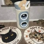 Tapis Chat Personnalisé Rond – Dessin Aquarelle photo review