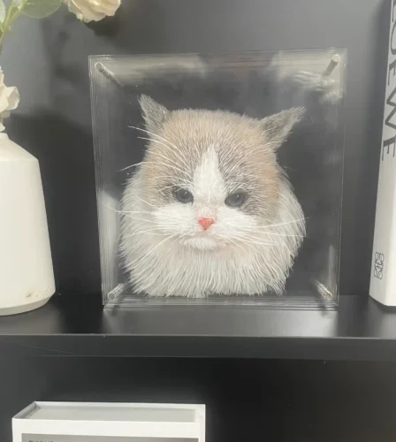 Click to view full screen Portrait Chat Personnalisé 3D Authentique photo review