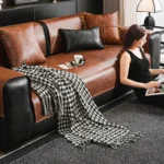 Protection-Canapé-Imperméable-100%-Style-Cuir-Vintage-Ciré-chic