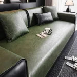 Protection-Canapé-Imperméable-100%-Style-Cuir-Vintage-Ciré-vert