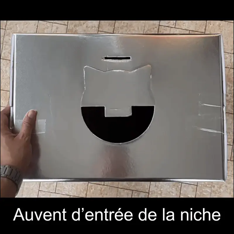 Abri pour Chats Errants - Protection Hivernale Isolée Auvent d’entrée de la niche